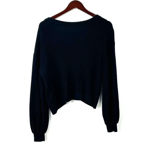 Lululemon Women Reversible Crossover Sweater Black Size 10 M/L Boxy Comfy 1401T3 - Picture 9 of 12